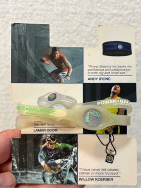 New Power Balance Hologram Silicone Wristband Clear Performance Sport  NOS Y2K
